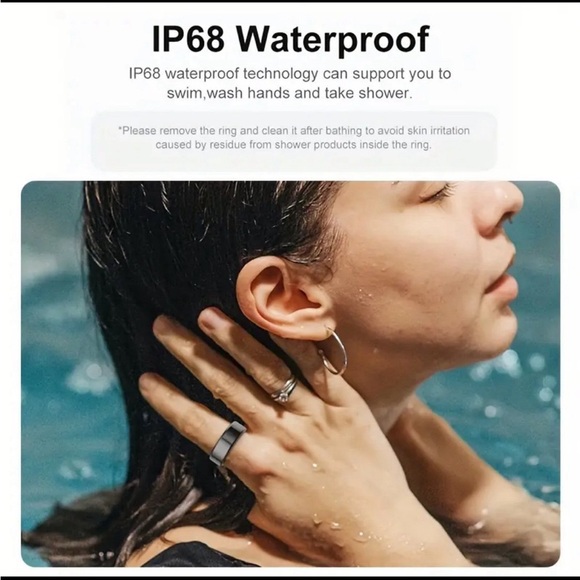 QRing Smart Ring Fitness Tracker IP68 Waterproof (Golden) Size 8 - Picture 8 of 11